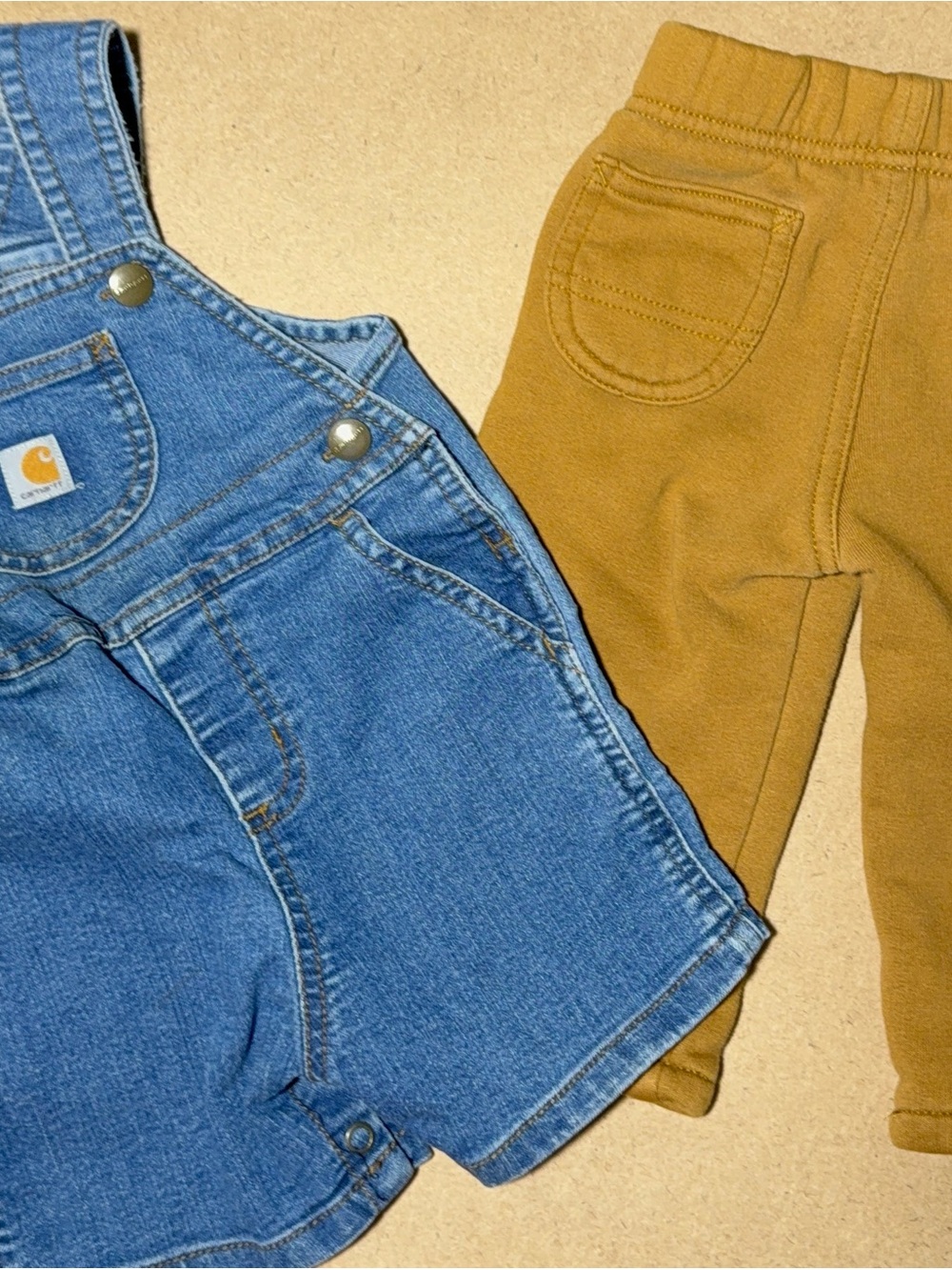Carhartt Bundle Blue Denim Short Overalls & Pants 12 months